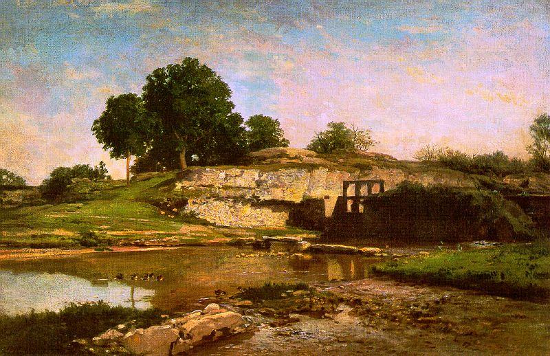 Charles Francois Daubigny The Flood Gate at Optevoz France oil painting art